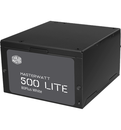 Alimentatore MasterWatt Lite 500W - 230V (80Plus White), Active PFC, Silent 120mm HDB fan, Green Power, cavi sleevati
