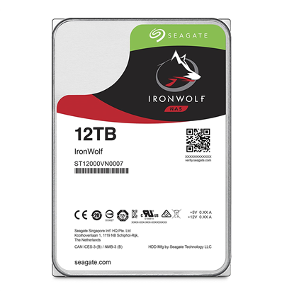 Hard Disk Interno 3,5” SEAGATE IronWolf SATA3 12TB 256MB 7200RPM NAS