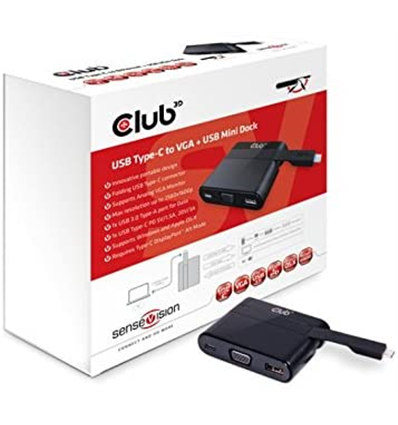 Club3D USB Type-C to VGA + Mini USB 3.0 Docking Station