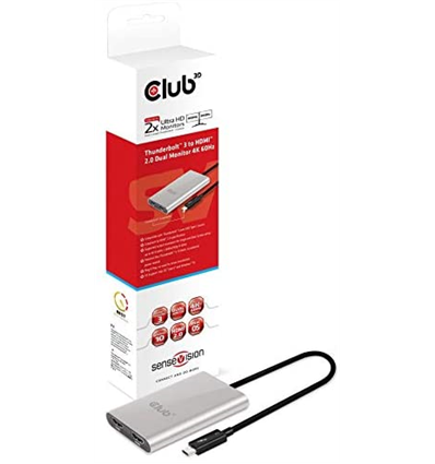Club3D Usb-C Thunderbolt 3 to HDMI 2.0 Dual Monitor 4K 60Hz
