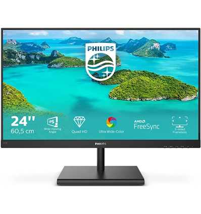 Monitor LED 23.8" Philips E-Line 245E1S/00 2560x1440 2K Ultra HD 4 ms Nero