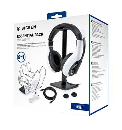 BIGBEN PS5 Bundle Essential Pack - Headphone + Charger + Stand