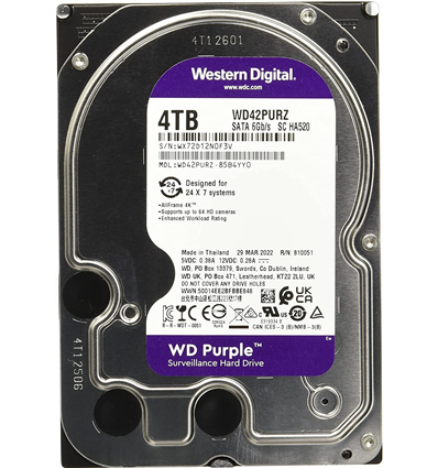 Hard Disk 3.5 WD Purple WD42PURZ 4TB/8,9/600 Sata III 256MB (D)