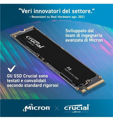 SSD Crucial 500GB P3 CT500P3SSD8 PCIe M.2 NVME PCIe 3.0 x4