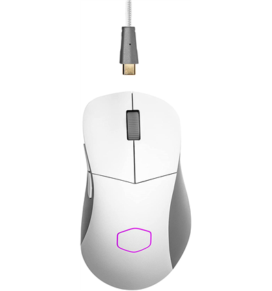 Cooler Master Mouse Gaming MM731 White Matte,HYBRID WIRELESS,Claw&Palm,ABS Plastic Rubber PTFE,PixArt Optical Sensor,6 tasti,fin