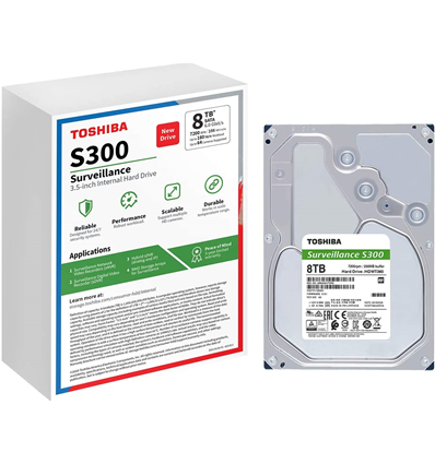 Hard Disk 3.5 Toshiba S300 Pro Surveillance HDWT380UZSVA 8TB 7200rpm Sata III 256MB (D)