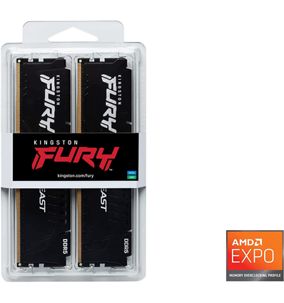 Memoria RAM DDR5 32GB KIT 2x16GB PC 5600 Kingston FURY Beast EX KF556C36BBEK2-32