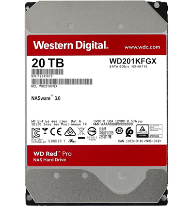 "Hard Disk Interno 3.5"" WD Red Pro WD201KFGX 20 TB - intern - 3.5 (D)"