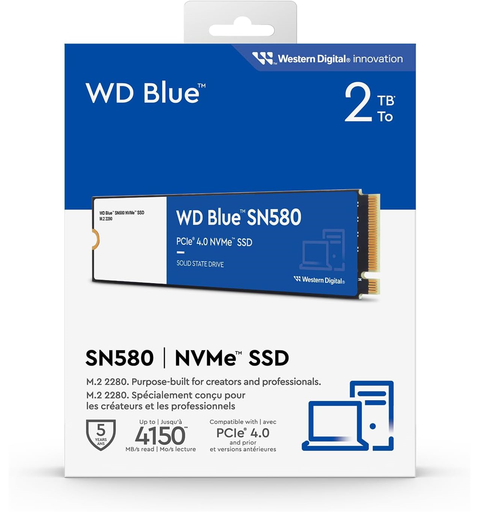 WD 2 To BLUE NVME SSD M.2 PCIE 
