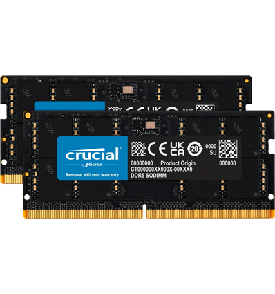 Memoria Ram So-Dimm 32GB KIT 2x16GB DDR5 PC 5600 Crucial CT2K16G56C46S5