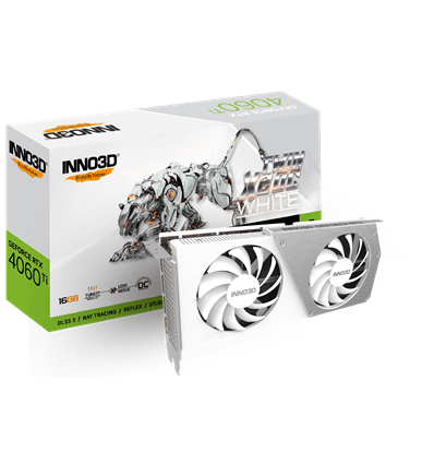 Scheda Video Inno3D GeForce® RTX 4060TI 16GB Twin X2 OC White