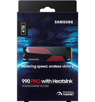 SSD Samsung 990 Pro M.2 4TB NVMe MZ-V9P4T0CW PCIe 4.0 x4 Heatsink