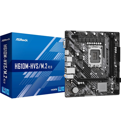 Scheda Madre Asrock 1700 Intel H610M HVS M.2 R2.0 2xDDR4 4SATA3 HDMI D-Sub MATX