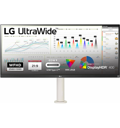 Monitor LG 34WQ68X-W 86,72cm (34)LED,HDMI,DisplayPort,USB-C,SP