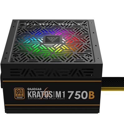 GAMDIAS ALIMENTATORE KRATOS M1-750B 750W NEON-FLEX RGB 80 PLUS BRONZE