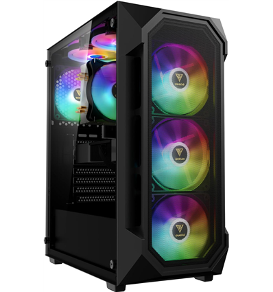 GAMDIAS CASE MID TOWER AURA GC1 ELITE NERO 4*120mm RGB FAN TG MESH