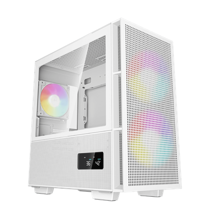 DEEPCOOL CASE MICRO ATX CH360 DIGITAL WHITE 2*140+1*120mm ARGB FAN TG