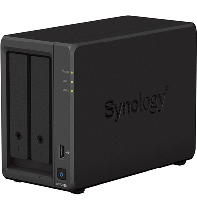 Synology NAS DS723+ 2-Bay 2.5/3.5/M.2 SSD/HDD, AMD Ryzen R1600 4GB D4, USB3, 2xRJ45, eSATA