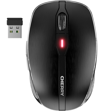 Mouse Cherry MW 8C Advanced - (JW-8100) - ergonomisch - optisch - 6 Tasten - kabellos - 2.4 GHz, Bluetooth 4.0 - kabelloser Empf