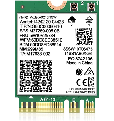 Intel Wi-Fi 6E AX210 Network Adapter M.2 2230 AX210.NGWG.NV