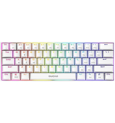 GAMDIAS TASTIERA HERMES E3 US WHITE MECCANICA RGB + 19 EFFETTI LUCI