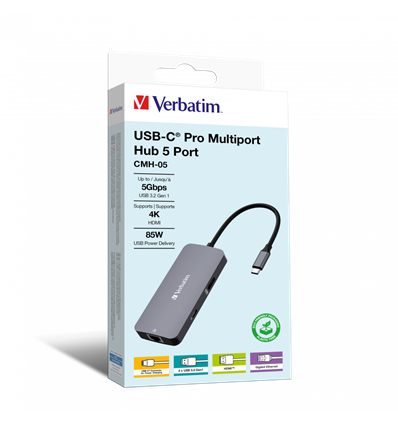 Verbatim USB-C Multiport 5 Port HUB CMH-05 32150