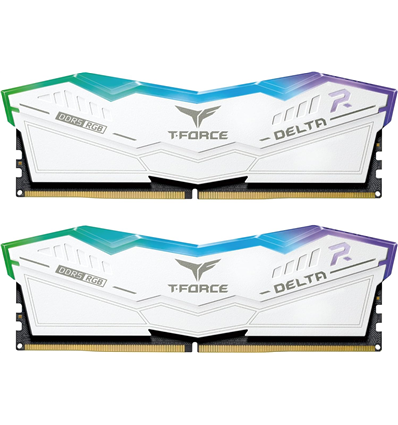 Memoria RAM DDR5 32GB KIT 2x16GB PC 6000 Team T-Force Delta RGB White AMD EXPO