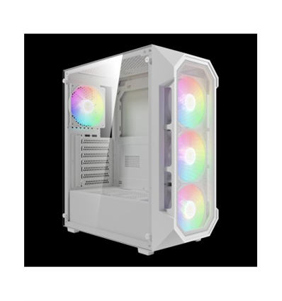 GAMDIAS CASE MID TOWER AURA GC1 ELITE WHITE 4*120mm RGB FAN TG MESH