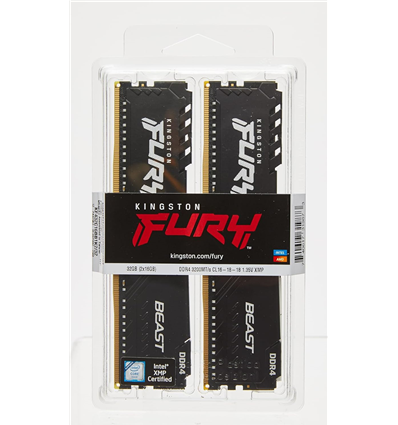 Memoria RAM DDR4 32GB KIT 2x16GB PC 3200 Kingston FURY Beast KF432C16BB1K2/32