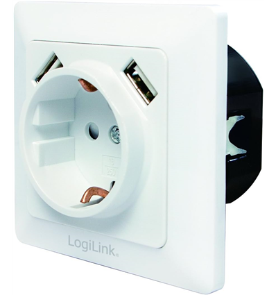 LogiLink Steckdose mit 2x USB - PA0162