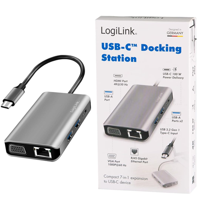 Dockingstation LogiLink USB 3.2 Gen 1 USB-C 7-Port UA0410