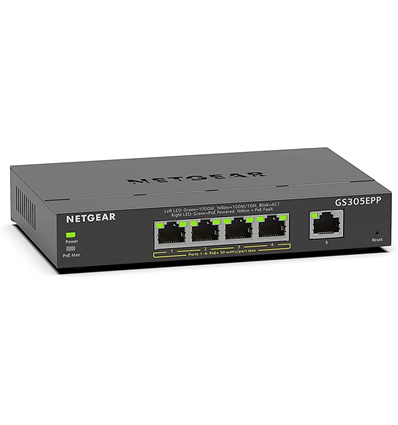 NETGEAR Plus Switch 5-port 10/100/1000 GS305EPP-100PES