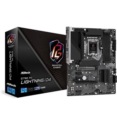 Scheda Madre Asrock 1700 Intel Z790 PG LIGHTNING/D4 4xDDR4,4xSATA3 HyperM.2(PCIe Gen4x4& SATA3) 3xHyperM.2(PCIe Gen4x4),HDMI2.1 