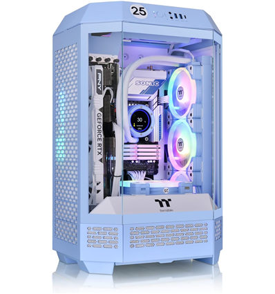 THERMALTAKE CASE MICRO THE TOWER 300 HYDRANGEA BLUE WIN SPCC 3*TG 2FAN*CT1