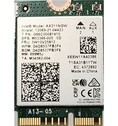 Intel Wi-Fi 6E AX211 Network Adapter M.2 2230 AX211.NGWG