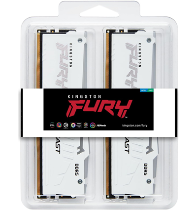 Memoria RAM DDR5 Kingston Fury 2x16GB 6000MHz White RGB EXPO