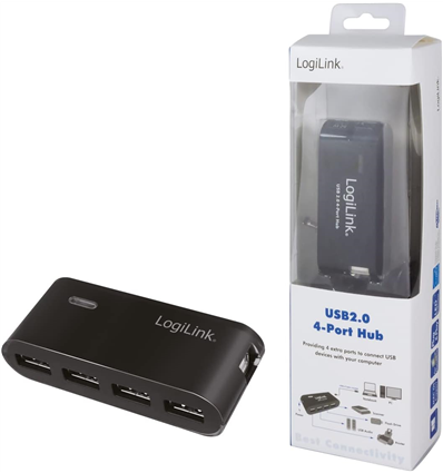 LogiLink USB 2.0 Hub 4-port mit Netzteil - UA0085