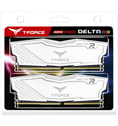 Memorie RAM DDR4 32GB KIT 2x16GB PC 3600 Team T-Force Delta RGB TF4D432G3600HC18JDC01 white