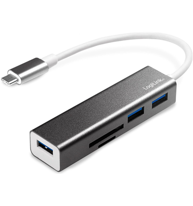 LogiLink USB 3.2 Gen 1x1 USB-C 3-Port Hub, mit Kartenleser UA0305