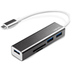 LogiLink USB 3.2 Gen 1x1 USB-C 3-Port Hub, mit Kartenleser UA0305