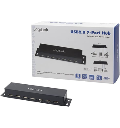 Logilink USB 2.0 Hub 7 port incl. Alimentatore UA0148