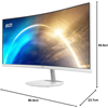 MSI PRO MP341CQW Monitor Curvo 34" UWQHD (3440 x 1440), Pannello 21:9, 100 Hz, 1 ms , Anti-Flicker, Speakers, Bianco