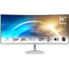 MSI PRO MP341CQW Monitor Curvo 34" UWQHD (3440 x 1440), Pannello 21:9, 100 Hz, 1 ms , Anti-Flicker, Speakers, Bianco