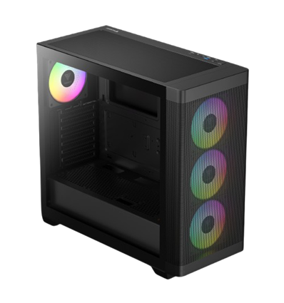 GAMDIAS CASE MID TOWER ATHENA M3 4x120mm PWN FAN ARGB CON 8 PORT HUB