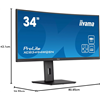 Monitor Iiyama ProLite XCB3494WQSN-B5 86,40cm (34)LED,HDMI,DsiplayPort,USB-C,SP,Curved