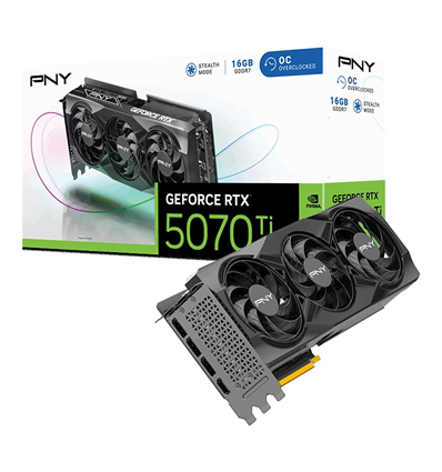 Scheda Video PNY GeForce RTX 5070Ti 16GB ARGB Overclocked Triple Fan (in arrivo 03-2025)