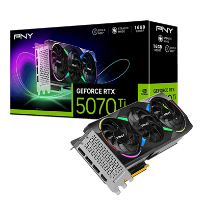 Scheda Video PNY GeForce RTX 5070Ti 16GB ARGB Overclocked Triple Fan (in arrivo 03-2025)