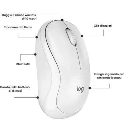 Mouse Logitech M240 Bluetooth white (910-007120)