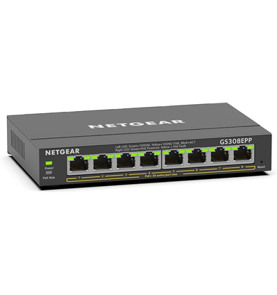 NETGEAR Plus Switch 8-port 10/100/1000 GS308EPP-100PES