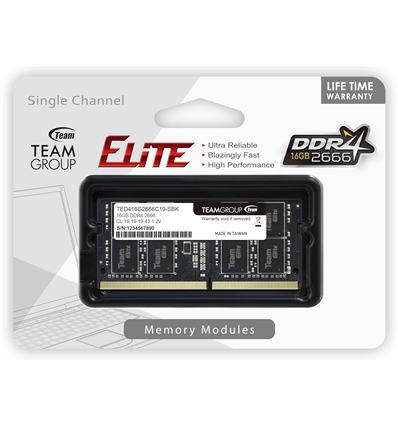 S/O 16GB DDR4 PC 2666 Team Elite retail TED416G2666C19-S01